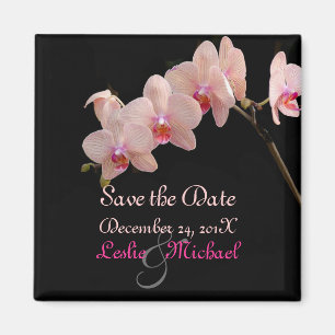 PixDezines Peach Orchid, Save the Date Magnet