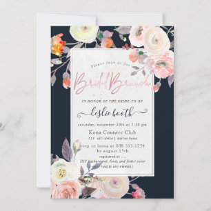 PixDezines Peaches+Cream Roses Bridal Brunch Invitation