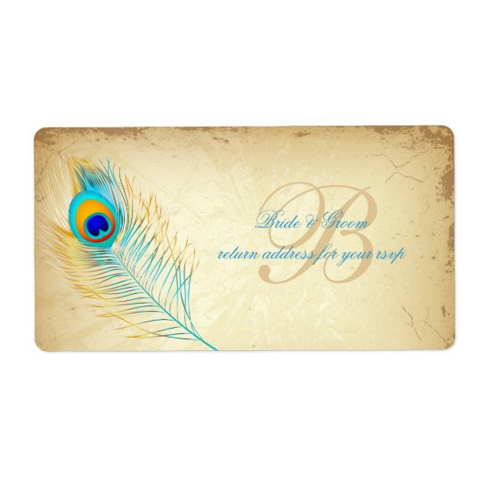 PixDezines peacock/DIY background colour Shipping Label
