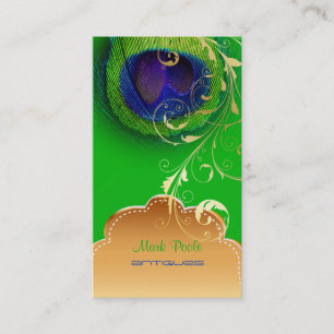 PixDezines Peacock eye+filigree swirls Business Card