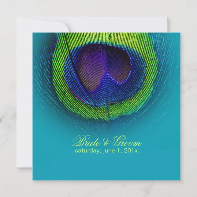 PixDezines Peacock Eye/teal/diy text Invitation (Front)