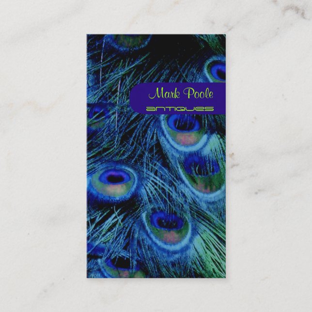 PixDezines peacock feather Business Card (Front)