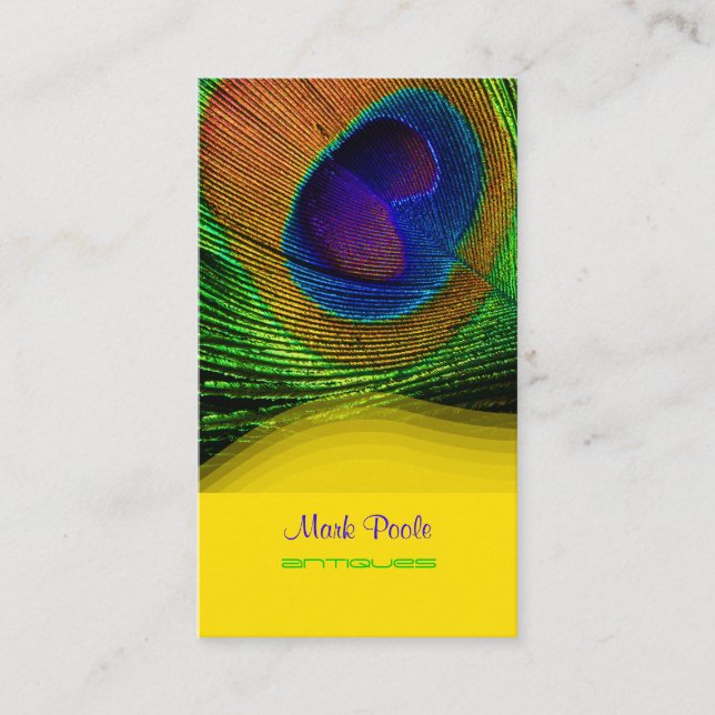 PixDezines Peacock feather/Eye Business Card (Front)
