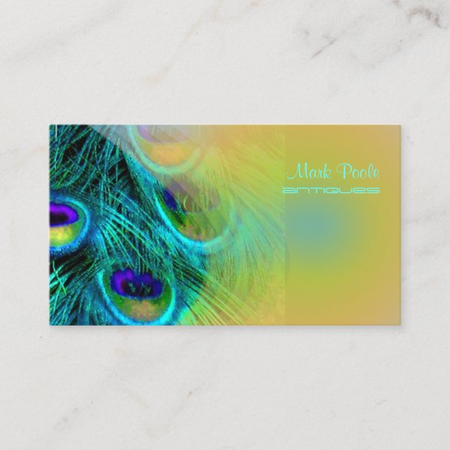 PixDezines peacock feather/psychedelic Business Card (Front)