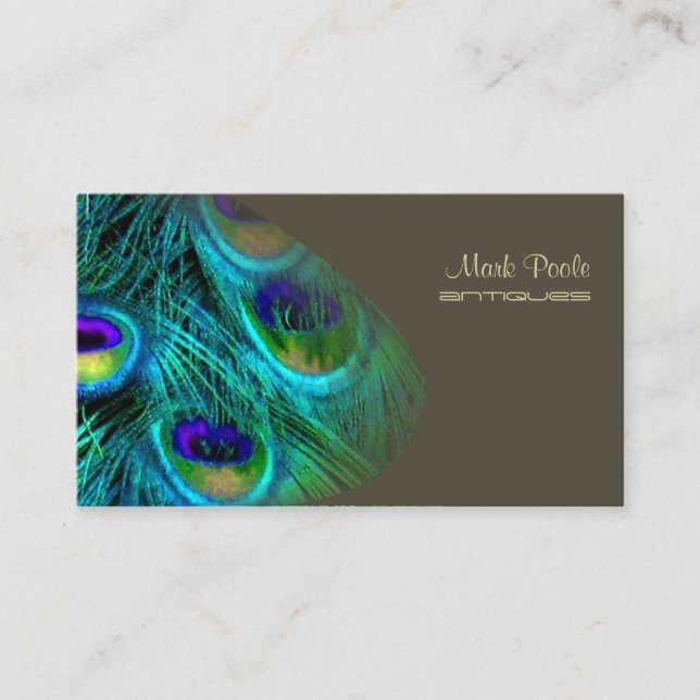 PixDezines peacock feather/psychedelic Business Card (Front)