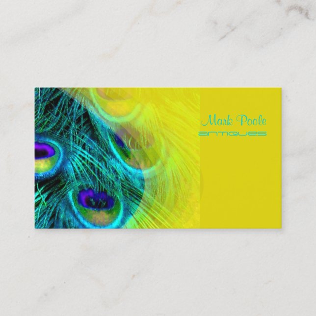 PixDezines peacock feather/psychedelic Business Card (Front)