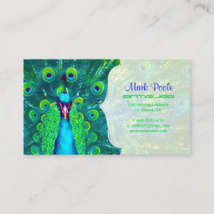 PixDezines peacock teal blue/watercolor affect Business Card