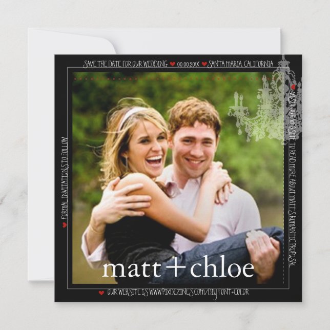 PixDezines photo template+chadelier/save date Save The Date (Front)