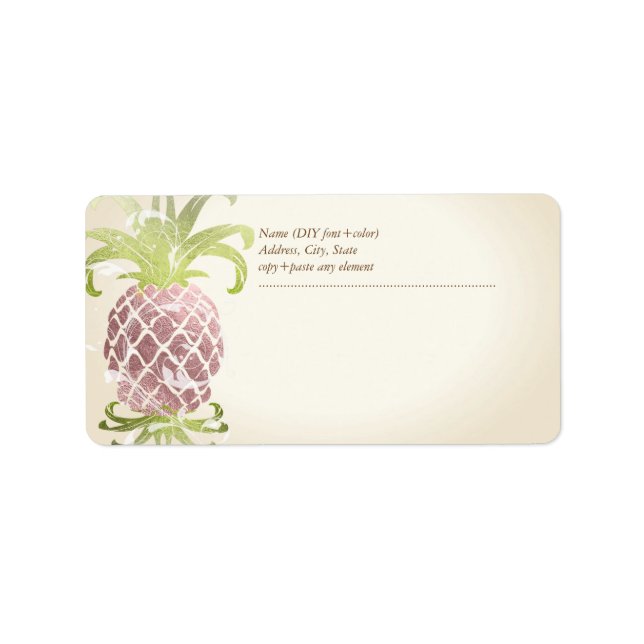 PixDezines Pineapple/Faux Rose Gold Label (Front)