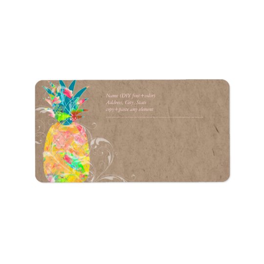PixDezines Pineapple+Floral Watercolor