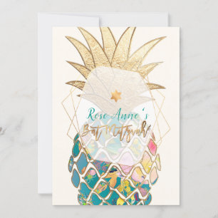 PixDezines Pineapples Bat Mitzvah Invitation