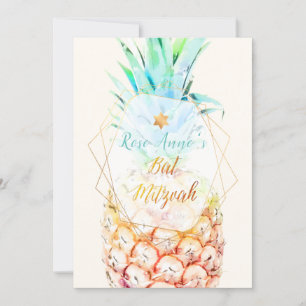 PixDezines Pineapples Bat Mitzvah Invitation