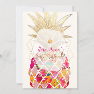 PixDezines Pineapples Bat Mitzvah Invitation