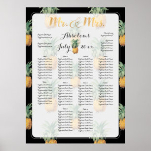 PixDezines Pineapples Seating Chart/DIY background Poster