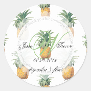 PixDezines Pineapples/Thank You Classic Round Sticker