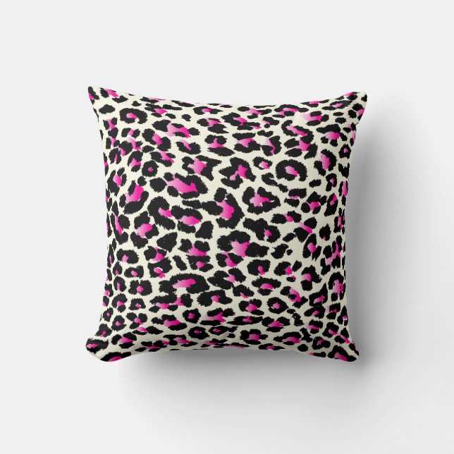PixDezines pink cheetah diy background colours Throw Pillow (Front)