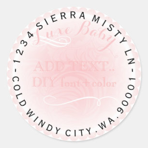PixDezines pink doillie with scrolls Classic Round Sticker