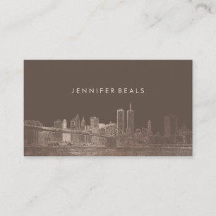 PixDezines Pink Gold NYC Skyline/DIY background Business Card