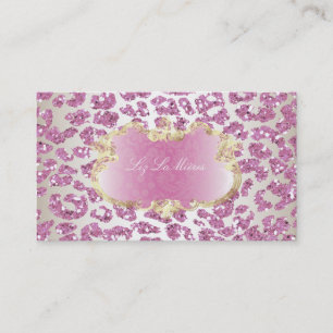 PixDezines pink leopard/champagne Business Card