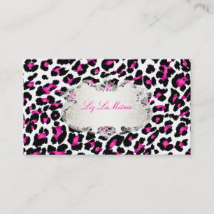 PixDezines pink leopard print/classy labels Business Card