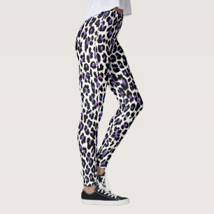 PixDezines Pink Leopard Print/Purple Leggings