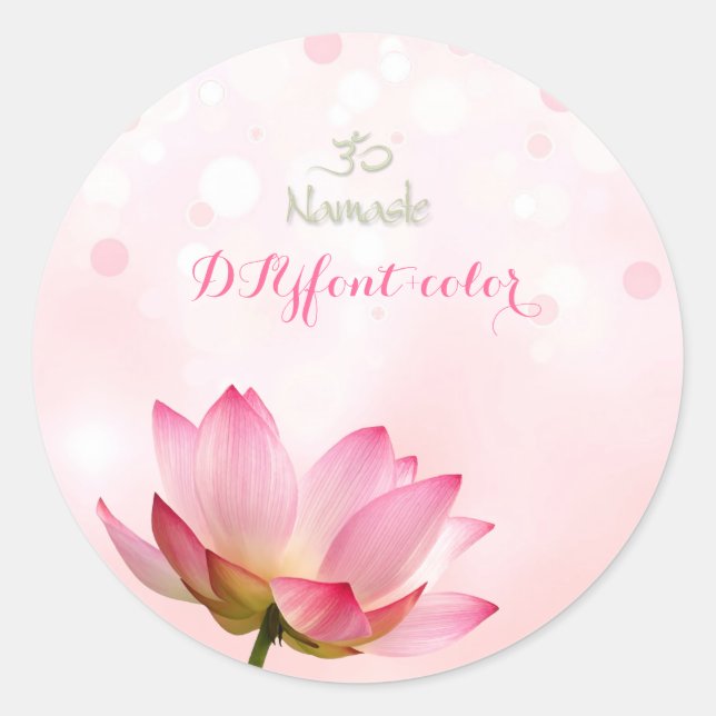 PixDezines pink lotus Classic Round Sticker (Front)