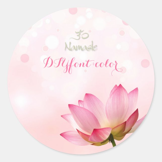 PixDezines pink lotus Classic Round Sticker (Front)