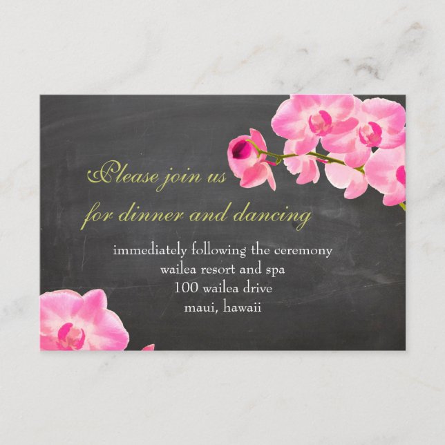 PixDezines pink maui orchids/reception cards (Front)