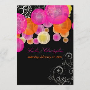 PixDezines pink+orange lanterns Invitation
