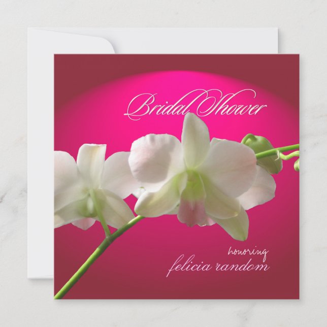 PixDezines Pink orchid/bridal shower Invitation (Front)