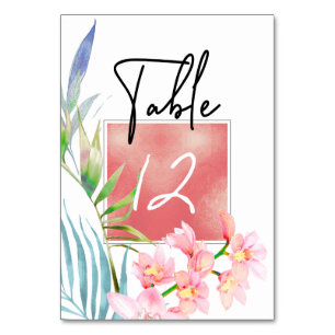 PixDezines Pink Orchid Table Nos. Table Number