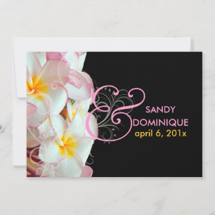 PixDezines Pink Plumeria+swirls/DIY background Invitation