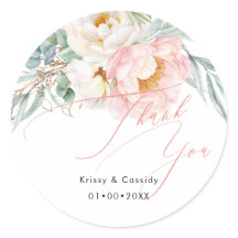 PixDezines Pink White Peonies Thank You