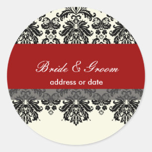 PixDezines Piqué Damask/DIY colour Classic Round Sticker