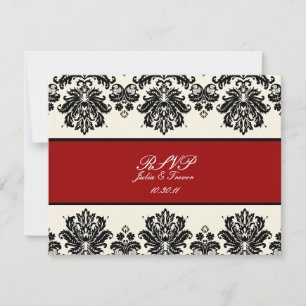 PixDezines Piqué, Damask RSVP nécessite 5x7 invita