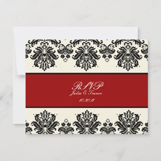 PixDezines Piqué, Damask RSVP nécessite 5x7 invita (Devant)