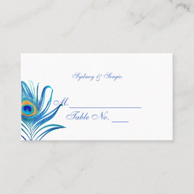 PixDezines place cards/peacock feather Place Card (Front)