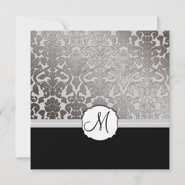 PixDezines Platinum Damask/DIYcolors Invitation (Front)