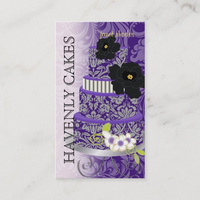 PixDezines Plum Pudding Cake/Bakery/pâtisserie Business Card (Front)