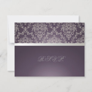 PixDezines plum+silver rsvp, dolcè damask RSVP Card