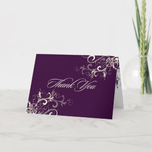 PixDezines Plum Vanilla Swirls Merci cartes