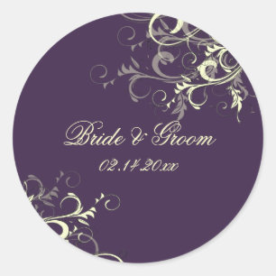 PixDezines Plum vanilla swirls wedding stickers