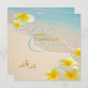 PixDezines PLUMERIA LEI/BEACH/STARFISH Invitation