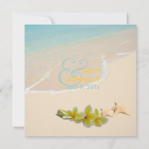 PixDezines Plumeria Lei /beach/starfish tropical Invitation