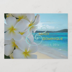 PixDezines PLUMERIA LEI/BEACH WEDDING Invitation