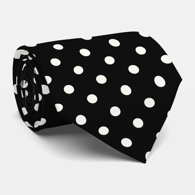 PixDezines polka dots, DIY background colour Tie (Rolled)