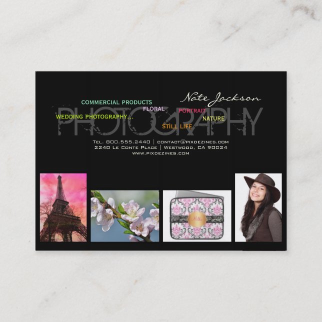 PixDezines portfolio template/DIY background colou Business Card (Front)