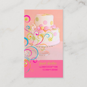 PixDezines Pretty in Pink wedding cake/diy colour Business Card