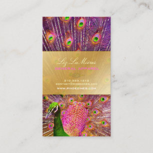 PixDezines Proud Peacock Feather for longevity Business Card