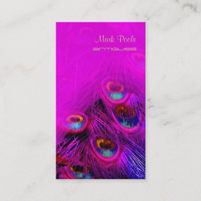 PixDezines Psychedelic Peacock, Customize It! Business Card (Front)